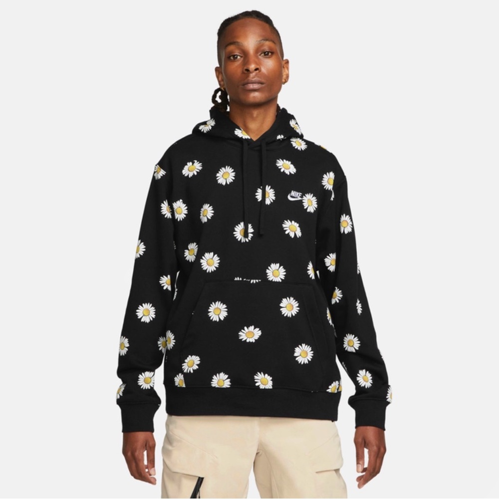 Nike Black Hoodie with Daisy Print